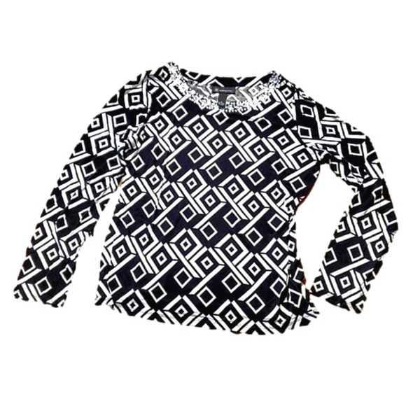 Black & White Long Sleeve Top XL - Picture 1 of 5